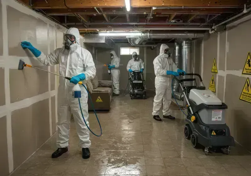 Basement Moisture Removal and Structural Drying process in Galesburg, IL